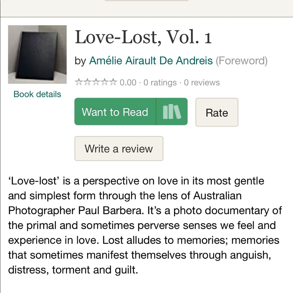 Love lost hard copy.